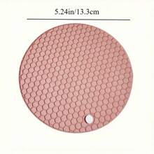 8 Silicone Coasters, Non-Slip Insulated Table Mat, Solid Color Round Pan Mat, Heat-Resistant Bowl Mat, Kitchen Essentials