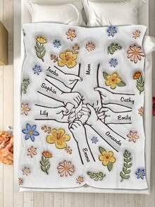 Esta manta personalizada para el Día de la Madre se puede personalizar con tu nombre. Se puede usar como chal, manta con estampado floral o manta con mensaje de aniversario. Es un regalo ideal para el Día de la Mujer, el estreno de una casa, el Día de San Valentín, aniversarios, el Día de la Madre y otras ocasiones. También es un regalo perfecto para mamá, abuela, esposa, esposo, padre, madre, familia y amigos. Adecuado para aniversarios, el Día de la Madre y cumpleaños. - Estilo 1 - Ver 3