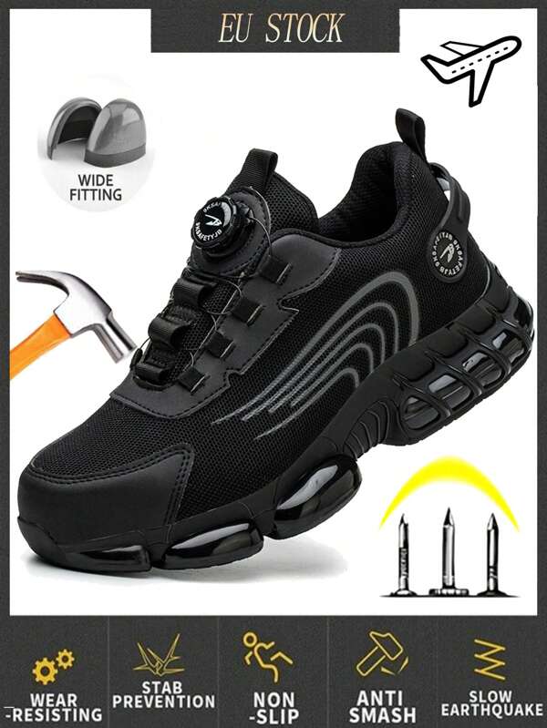 Un par de zapatos con punta de acero para hombres y mujeres, zapatos de trabajo ligeros, zapatillas con punta de acero, zapatos de tenis irrompibles con punta de acero para construcción e industria