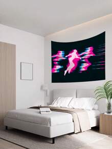 1pc Phantom Body Art Print Tapestry, Wall Decor, Ins Style, Polyester Hanging Tapestry For Living Room, Bedroom, Office, Dorm, Home Decoration, Party, With 3 Wall Nails And 2 Clips Included
