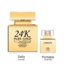 LONKOOM 24K Pure Gold Eau De Parfum Duo: 100ml Luxury Bottle + 10ml Travel Spray | Refreshing Sweet Fruity Fragrance For Women | Perfect For Daily Wear, Travel & Gifting - 金色 - 查看 1