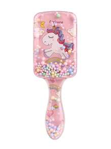 Set di 7 pezzi/6 pezzi/1 pezzo di pettini e flaconi spray, pettine in plastica antstatica con stampa a torre di cartone animato, ago per capelli portatile, flacone spray ad alta pressione, adatto per bambini e ragazze, capelli normali, manico in ABS, design quadrato carino, set di strumenti per parrucchieri