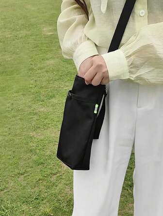 纯色运动水壶包户外帆布露营配件杯套带背带杯子保护套