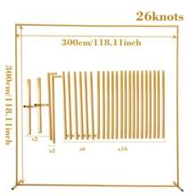 1Set Heavy-Duty Background Stand With Base, Gold Portable Adjustable Tube And Hanging Background Stand Kit, Square Metal Arch Party Frame, Suitable For Wedding Venue Decoration, Birthday, Party And Banquet Decoration Props, Holiday Decoration Outdoor Balloon Holder