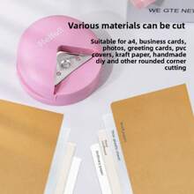 1pc Round Appearance, R4 Radius Corner Cutting Punch Tool For Card, Photo, Paper, Suitable For Scrapbooking, Multiple Colors Available,Back To School,School Supplies