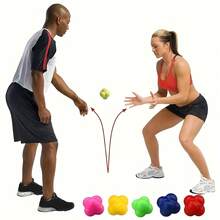 Improve Your Agility And Reaction Speed With This 1pc Hexagonal Reaction Ball - Perfect For Tennis And Sports Training - Multicolor - View 2