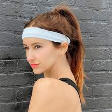 1/4pcs Sweat-Absorbent Sports Headband Elastic Knotted Turban Hair Wrap Breathable Yoga Gym Hairband