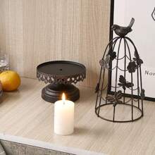 1PC Decorative Birdcage Candle Holders, For Pillar Candles, Black White Vintage Candle Holder, Metal Bird Cage Candle Stands, For Rustic Home Decor Table Wedding Centerpiece Bird Decor
