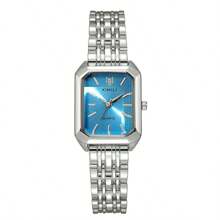 Set de 3 relojes de mujer de lujo con correa de aleación, reloj de pulsera cuadrado de cuarzo de moda para estudiantes femeninas