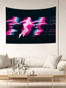 1pc Phantom Body Art Print Tapestry, Wall Decor, Ins Style, Polyester Hanging Tapestry For Living Room, Bedroom, Office, Dorm, Home Decoration, Party, With 3 Wall Nails And 2 Clips Included