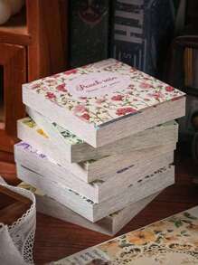 1 Book/100pcs Classic Floral Pattern Paper, 6 Styles, 100 Unique Patterns Options, Suitable For Scrapbook, Journal, Decoration, Memo, Origami, Stationery, Back To School Supplies, A Perfect Small Gift For Back To School