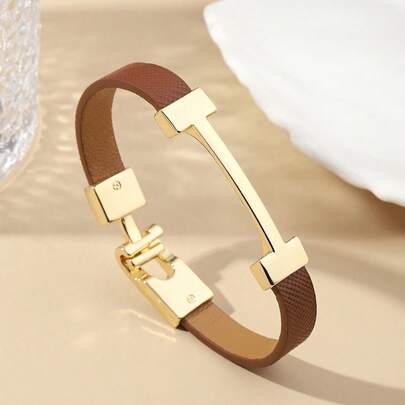 1 pieza Brazalete/Muñequera con letra dorada de moda, regalo elegante para la novia