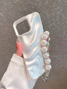 Ốp lưng điện thoại cao cấp tối giản với họa tiết ngọc trai giả 3D màu trắng, kèm dây đeo cổ tay, tương thích với iPhone 17 Pro Max/17 Pro/17 Air/17/16 Pro Max/16/16 Pro/16 Plus/15/15 Pro Max/15 Pro/11/12/13/14 Pro Max/11 Pro/11 Pro Max/12 Pro/12 Pro Max/13 Pro/13 Pro Max/14 Pro/14 Pro Max/16E/12 Mini/13 Mini, chất liệu mềm mại, phong cách tối giản, quà tặng mùa xuân sáng tạo, quà kỷ niệm. - Trắng ngọc trai cao cấp + Vòng đeo tay - Xem 4