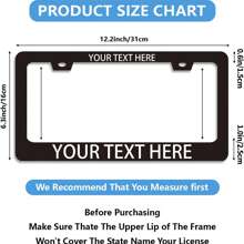 Personalized Etched Metal License Plate Frame With Custom Text Black Accessories License Plate Holder Engraved Etched Laser Customized Car