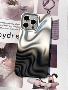 高级简约银黑渐变3D波浪纹手机壳，兼容 17 Pro Max/17 Pro/16 Pro Max/16/16 Pro/16 Plus/15/15 Pro Max/15 Pro/11/12/13/14 Pro Max/11 Pro/11 Pro Max/12 Pro/12 Pro Max/13 Pro/13 Pro Max/14 Pro/14 Pro Max/16E/12 Mini/13 Mini，软壳设计，简约创意 - 銀黑漸層色 - 查看 6