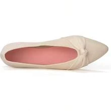 Womens Flat Shoes Classic Pointed Toe Flats Knitted Dress Shoes Soft Comfortable Dressy Flats Women - 白色 - 查看 6