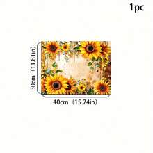 1pc Sunflower Pattern Area Rug, Living Room Floor Mat, Office Pad, Suitable For Drip Mat, Coffee Mat, Living Room, Bedroom, Bathroom, Kitchen, Home Decor, Indoor Decoration, Room Accessories - Yellow - View 15