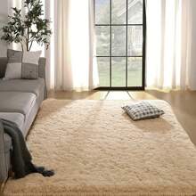 1 Pc Soft Modern Indoor And Outdoor Plush Pink/Grass Green/Camel Carpet For Bedroom Living Room Dormitory Kids Room Home Decoration Non-Slip Polyester Fiber Comfortable Kids Room Decoration Floor Carpet