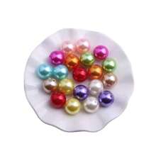 High Quality 20mm 10/20pcs Pack Random Mix Colorful Color Acrylic Faux Pearl Beads For Chunky Bubblegum Necklace Bracelet Beaded Pen Keychain Jewelry Making
