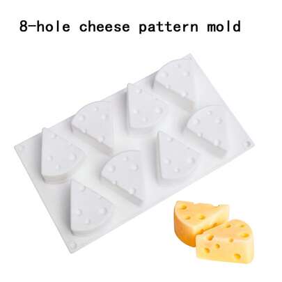 8孔奶酪纹模具，耐高温，易脱模，适用于手工皂、蜡烛、石膏等手工艺术品制作，两种尺寸可供选择
