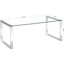 Clear Glass Side End Table With Mirrored Finish Chrome Legs For Living Room Lounge - Coffee Table - View 2