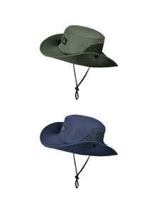 男士户外钓鱼纯色速干透气防晒渔夫帽西式牛仔帽双戴太阳帽男士遮阳帽夏季帽子适合徒步钓鱼等夏季户外活动 - A - 查看 25