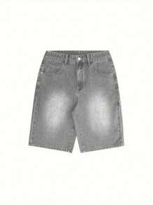 Short en jean bermuda ample et ample pour hommes