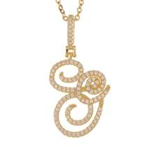 1pc Copper Zirconia A-Z Alphabet Pendant Chain Necklace Fashion Woman Initial Name Jewelry