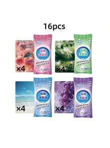 Set combinato da 16 pezzi di bastoncini pulisci-WC automatici per una lunga durata di freschezza e eliminazione degli odori per mantenere il bagno splendente (Gelsomino 4, Pesca 4, Uva 4, Oceano 4)