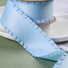 Ruffle Satin Ribbon, Thick Ruffled Woven Tape, DIY Bow Hair Accessories, High Density Wavy Edge Ribbon