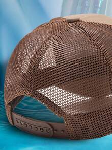 1pc Unisex Personalized Image & Text Breathable Mesh Baseball Cap, Trucker Hat, Durable High Quality, Suitable For Everyday Wear, All Season, Spring/Summer - Text - View 3