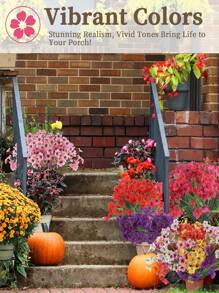 6 Bunches Of Artificial Flowers, Suitable For Indoor And Outdoor Garden, Porch, Window Sill, Home, Wedding, Farm Etc., Outdoor Fake Flowers, Non-Fading Plastic Flowers Lifelike Plants, Decoration For Hanging Flower Pots, Kitchen Home Vases (6 Colors), Birthday, Graduation, Mother's Day, Christmas Gift