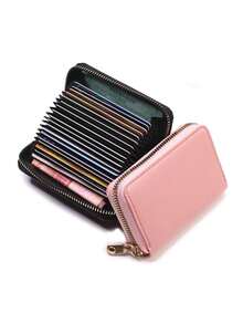 Business Card Holder Wallet Multi Card Holder Coin Purse Small Wallet For Women Wallet Mini Wallet Purse Wallet Card Wallet Wallet Wallet Keychain - Pink - View 1