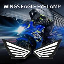 2 peças/conjunto Luzes no Formato de Asas, Luzes de Olho de Águia LED para Motocicleta, Luzes de Parafuso, Luzes de Atmosfera, Luzes de Néon de Alta Luminosidade, Luzes de Assistência à Condução 12V, Acessórios de Decoração para Motocicleta