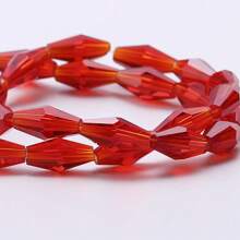 48pcs Long Glass Beads 6*12mm Red Bead Assortments For DIY Jewelry Making, Handmade Crafts Bracelets & Necklaces