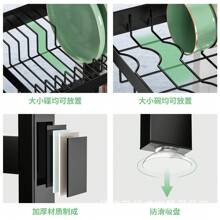 Escurreplatos ajustable de 2 niveles (66-85 cm) para sobre el fregadero, secador de platos de acero inoxidable con soporte para tabla de cortar, gran escurridor de platos para organizar el espacio en la encimera de la cocina