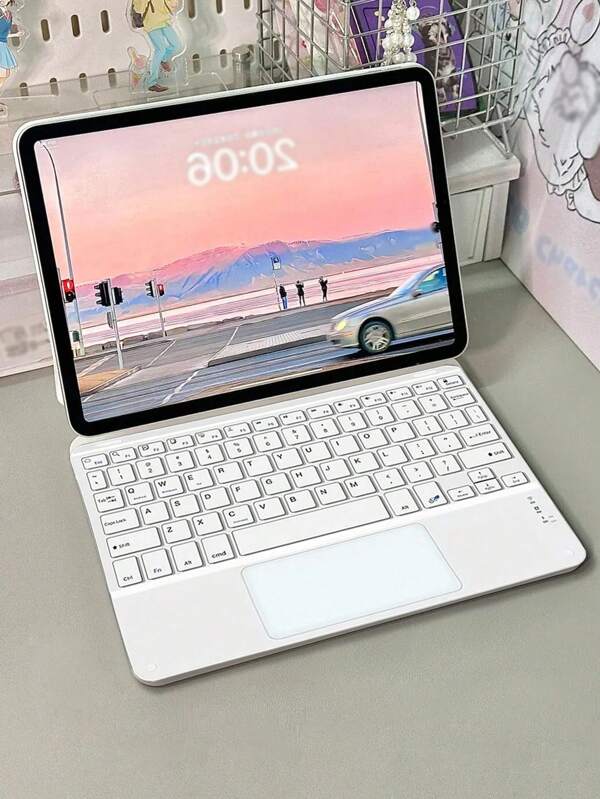 Teclado inalámbrico con panel táctil, recargable, teclado de tamaño mini compatible con iPad y tabletas