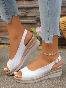 Neue Mode lässige offene Zehe Gold & Weiß bequeme vielseitige Outdoor Schuhe für ältere Frauen