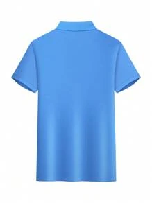 Camisa polo de golf de unicolor para hombre, camisa casual de trabajo con cuello de botones y bloques de color, regalo para novio