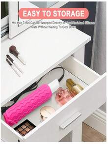 便携式硅胶耐热垫、直发器、卷发器隔热垫、防滑耐热垫、旅行梳妆台旅行造型工具、美发工具旅行盒 - 耐热垫、直发器垫和卷发器套