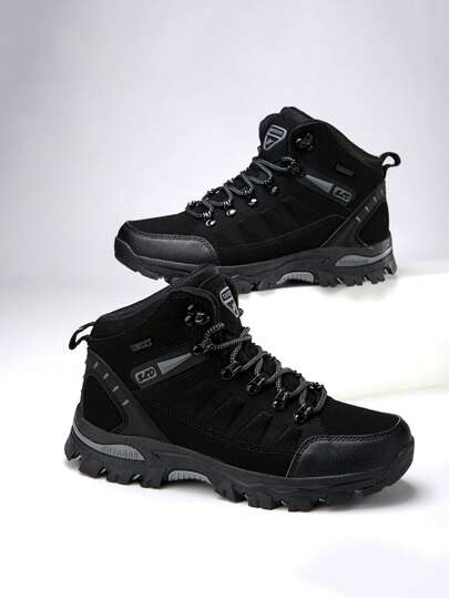 Botas para hombres, zapatos para senderismo, zapatos de trabajo, anti-perforación, antideslizantes, suela gruesa, botas de tobillo con cordones