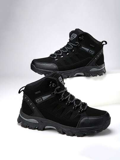 男士靴子登山鞋工作鞋防刺穿防滑厚底系带踝靴