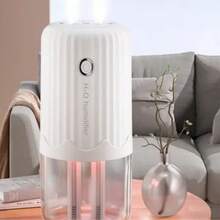 Dual-Nozzle Humidifier For Home Use – Silent Operation, Office & Bedroom Compatible, Constant Humidity, Dual-Core Large Mist Output, Safe For Nursery, Cold & Hot Mist Dual Modes, Smart Touch Control, Aromatherapy Function, Anti-Dry Burn Protection, With Colorful Night Light – Suitable For Home, Car, And Office Desktop USB-Powered - Multicolor - View 4