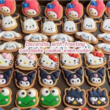 Sanrio (Authorized) Sanrio 2/4/8/Piece/Set Mini Cookie Cutting Machine Cartoon Embossing Mold, Hello PP Kitty Plastic Mold, Used For Baking Cupcakes, Pancakes, Apple Pies, Gingerbread, Gummies Decoration, Suitable For Various Birthdays And Parties, Essential Watermelon Mold For Summer