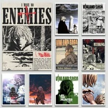 1 pièce Affiches murales sans cadre Vinland Saga Anime Manga, impressions et affiches premium, décoration vintage de salle, bar, café, décoration murale de la maison, impression artistique murale avec cadre en option