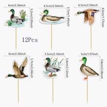12/24 PEÇAS Toppers de Cupcake de Caça a Patos, Decoração de Festa de Aniversário de Pato, Decorações de Chá de Bebê com Tema Pato, Suprimentos para Festa, Decorações de Bolo com Tema de Pato para Festa de Aniversário, Suprimentos de Festa de Aniversário