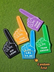 1pc Personalized Custom Text Name Foam Fingers, Giant Game Day Foam Handheld Fan With Custom Printed Message, Game Day/Event/Wedding Custom Foam Fingers.