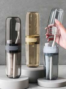 3/2/1pc Travel Wash Cup, Portable Toothbrush Tooth Cup, Travel Toothbrush Storage Kit For Home And Outdoor Use,Tooth Set Storage Box Travel Supplies Mouth Wash Cup, Artifact Toothbrush Kit With Travel Size Mouthwash Cup, And Transparent Storage Box Travel Necessity DIY Stickers,Suitable For Student Dormitory, Business Trip, Hotel Or Outdoor Travel. Travel Essentials Travel Accessories Vacation Summer Holiday Back To School