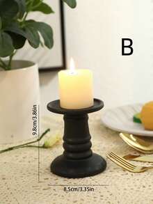 1 pieza Soporte de vela de cerámica negro y blanco simple y elegante, candelabro vintage negro para la cena, decoración atmosférica, objeto artístico, decoración del hogar, difusor de aromas