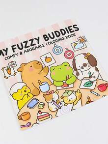 1 件我的毛茸茸伙伴：成人和儿童适用的涂色书，带有超级可爱的动物角色的简单设计，大胆而简单的图画，可放松和缓解压力，返校，学校用品